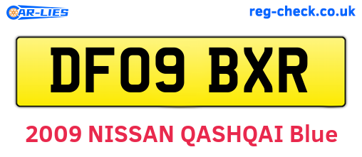 DF09BXR are the vehicle registration plates.