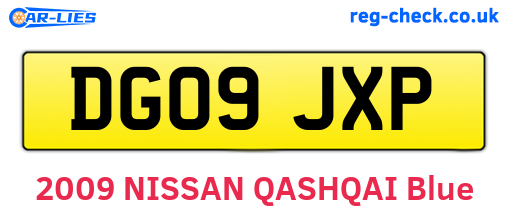 DG09JXP are the vehicle registration plates.