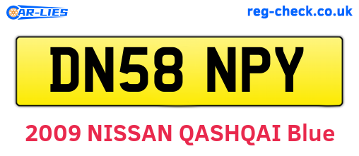 DN58NPY are the vehicle registration plates.