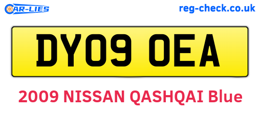 DY09OEA are the vehicle registration plates.