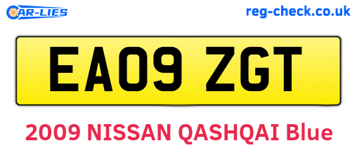 EA09ZGT are the vehicle registration plates.