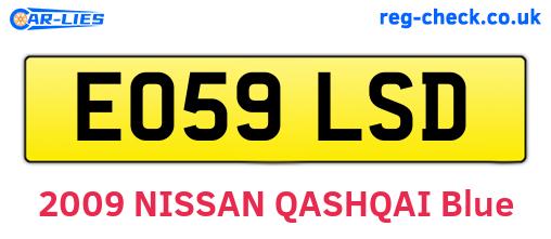 EO59LSD are the vehicle registration plates.