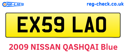 EX59LAO are the vehicle registration plates.