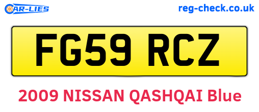 FG59RCZ are the vehicle registration plates.
