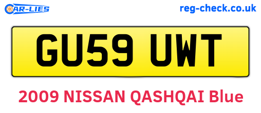 GU59UWT are the vehicle registration plates.