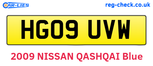 HG09UVW are the vehicle registration plates.