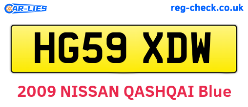 HG59XDW are the vehicle registration plates.