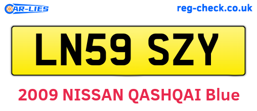 LN59SZY are the vehicle registration plates.