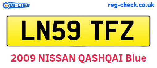 LN59TFZ are the vehicle registration plates.