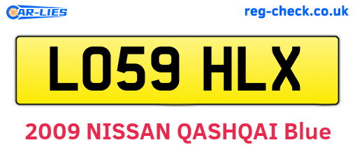 LO59HLX are the vehicle registration plates.