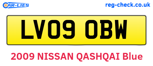 LV09OBW are the vehicle registration plates.