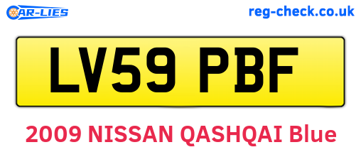 LV59PBF are the vehicle registration plates.