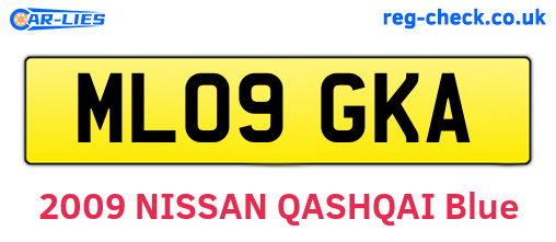 ML09GKA are the vehicle registration plates.