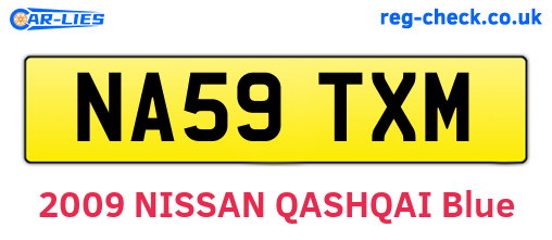 NA59TXM are the vehicle registration plates.