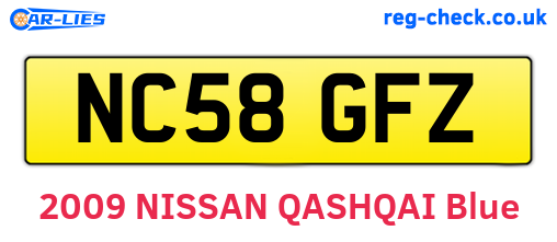 NC58GFZ are the vehicle registration plates.