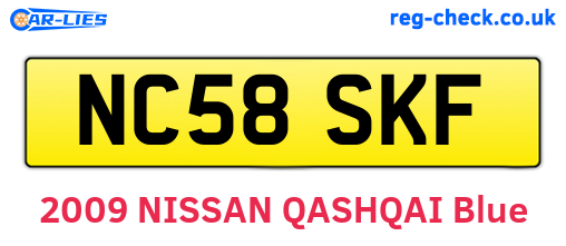 NC58SKF are the vehicle registration plates.
