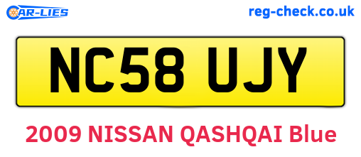 NC58UJY are the vehicle registration plates.