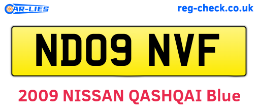 ND09NVF are the vehicle registration plates.