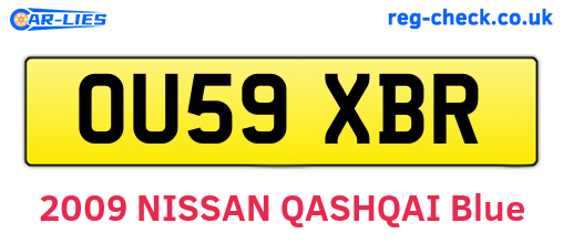 OU59XBR are the vehicle registration plates.