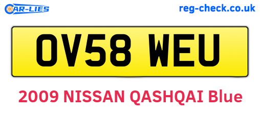 OV58WEU are the vehicle registration plates.