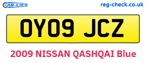OY09JCZ are the vehicle registration plates.