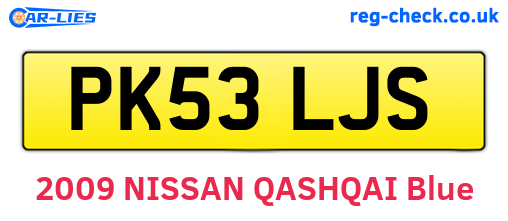 PK53LJS are the vehicle registration plates.