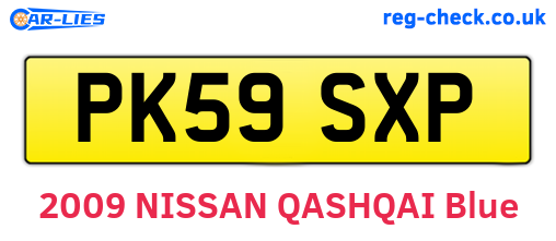 PK59SXP are the vehicle registration plates.