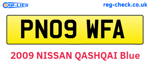 PN09WFA are the vehicle registration plates.