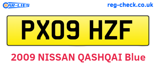 PX09HZF are the vehicle registration plates.