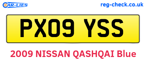 PX09YSS are the vehicle registration plates.