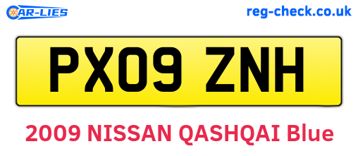 PX09ZNH are the vehicle registration plates.