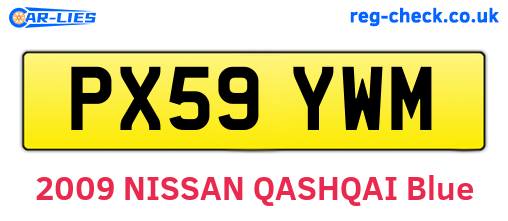 PX59YWM are the vehicle registration plates.