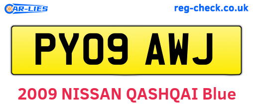 PY09AWJ are the vehicle registration plates.