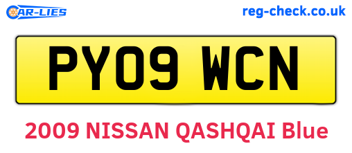 PY09WCN are the vehicle registration plates.