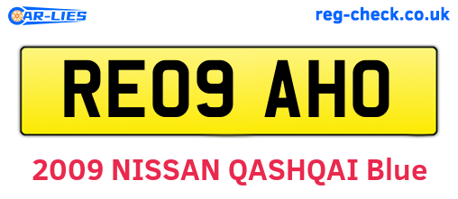 RE09AHO are the vehicle registration plates.