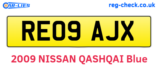RE09AJX are the vehicle registration plates.
