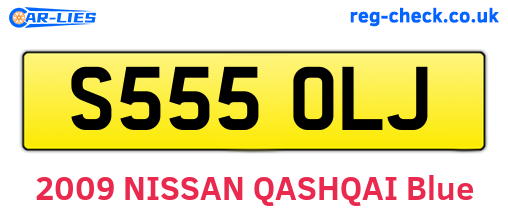 S555OLJ are the vehicle registration plates.