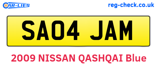 SA04JAM are the vehicle registration plates.
