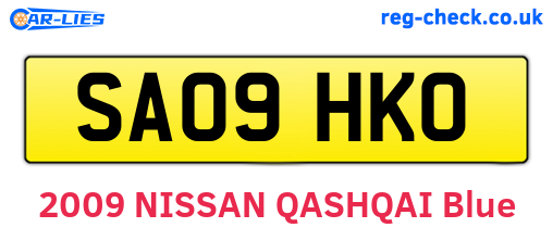 SA09HKO are the vehicle registration plates.
