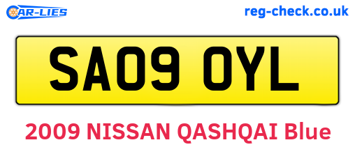 SA09OYL are the vehicle registration plates.