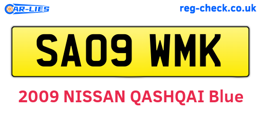 SA09WMK are the vehicle registration plates.