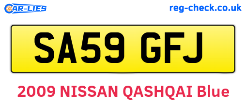 SA59GFJ are the vehicle registration plates.