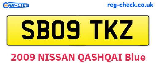 SB09TKZ are the vehicle registration plates.