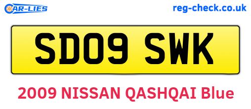 SD09SWK are the vehicle registration plates.