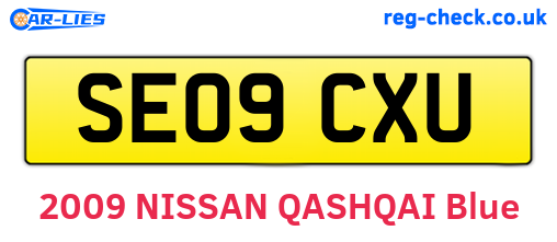 SE09CXU are the vehicle registration plates.