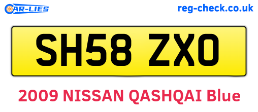 SH58ZXO are the vehicle registration plates.