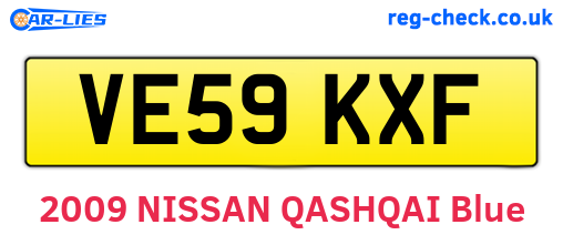 VE59KXF are the vehicle registration plates.