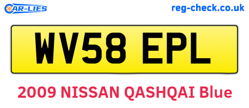 WV58EPL are the vehicle registration plates.
