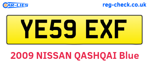 YE59EXF are the vehicle registration plates.