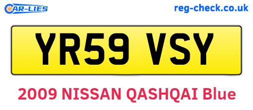 YR59VSY are the vehicle registration plates.
